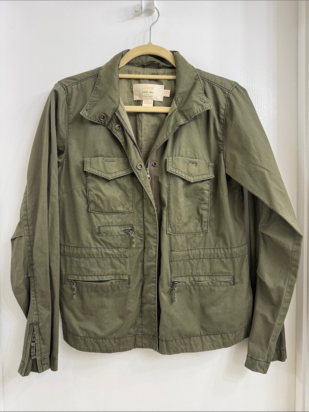 J. Crew Olive Green Utility Jacket with Front Pockets